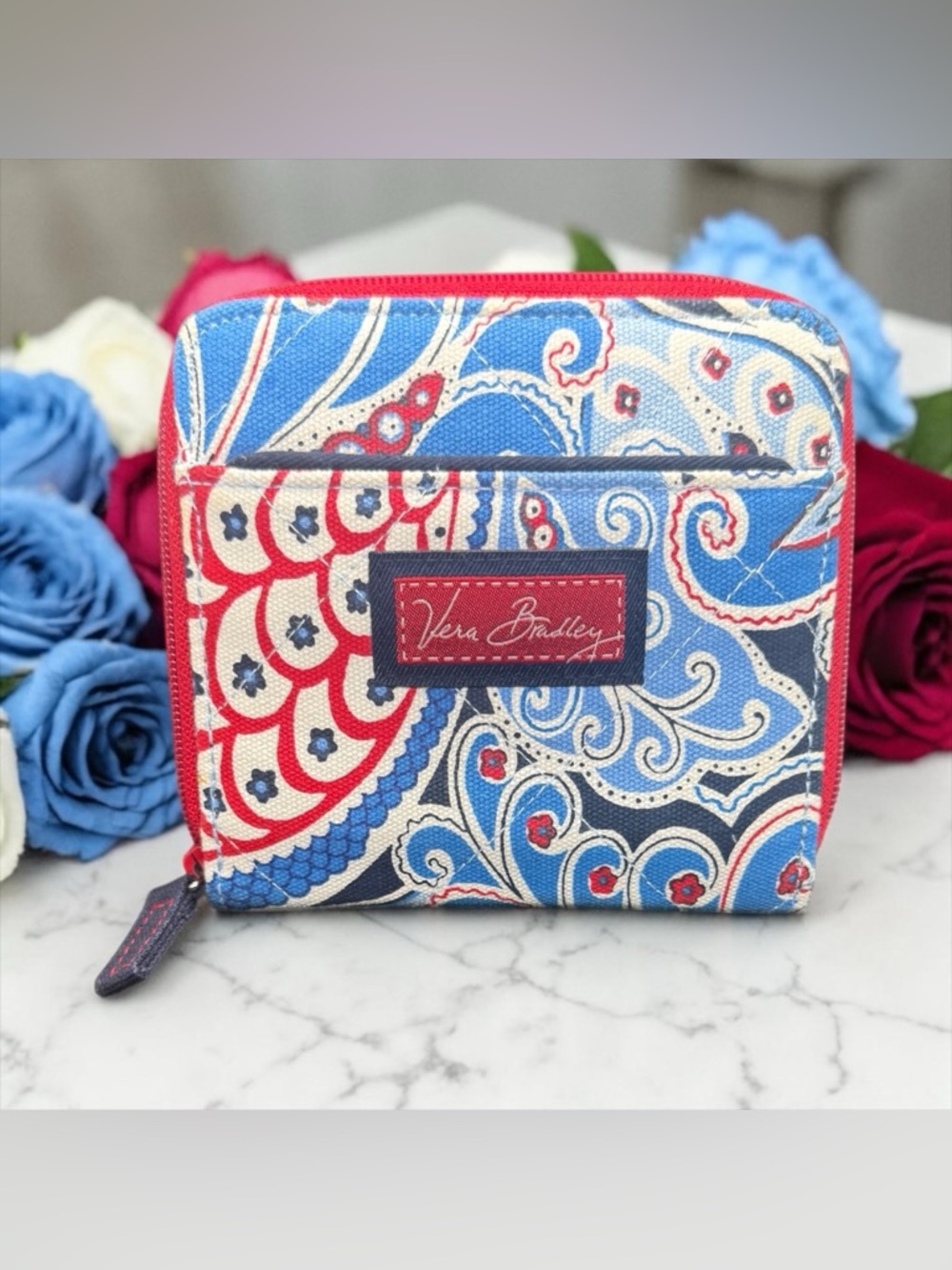 ♥️🤍💙VERA BRADLEY♥️🤍💙Limited Edition Nautical Seaside Zip Around Wallet/NWOT